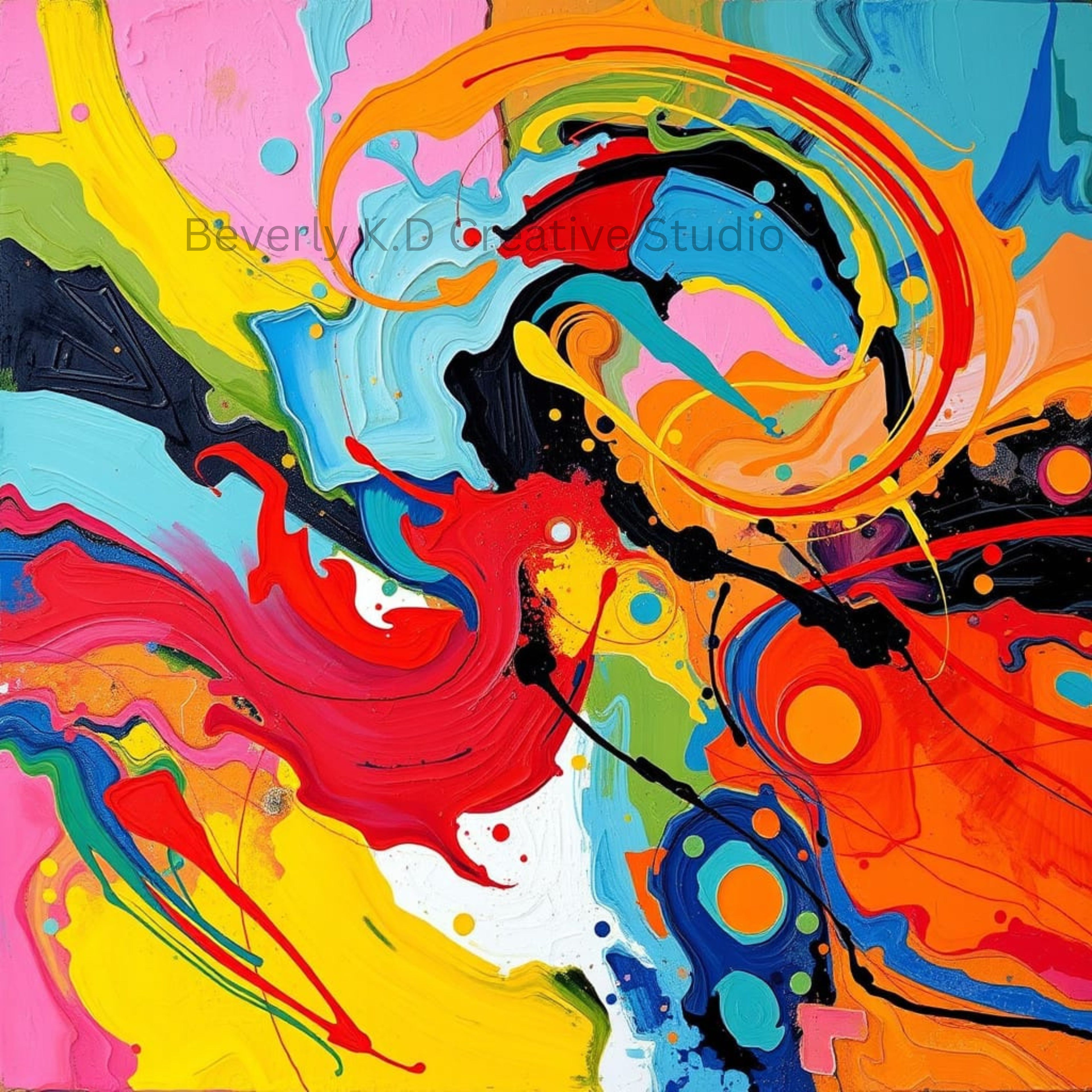 Colour Explosion — Abstract Digital Art Print