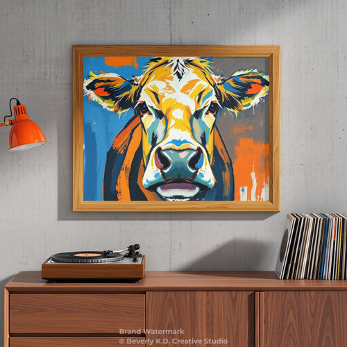 Abstract Cow Portrait