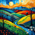 Abstract Rolling Hills — Digital Art Print