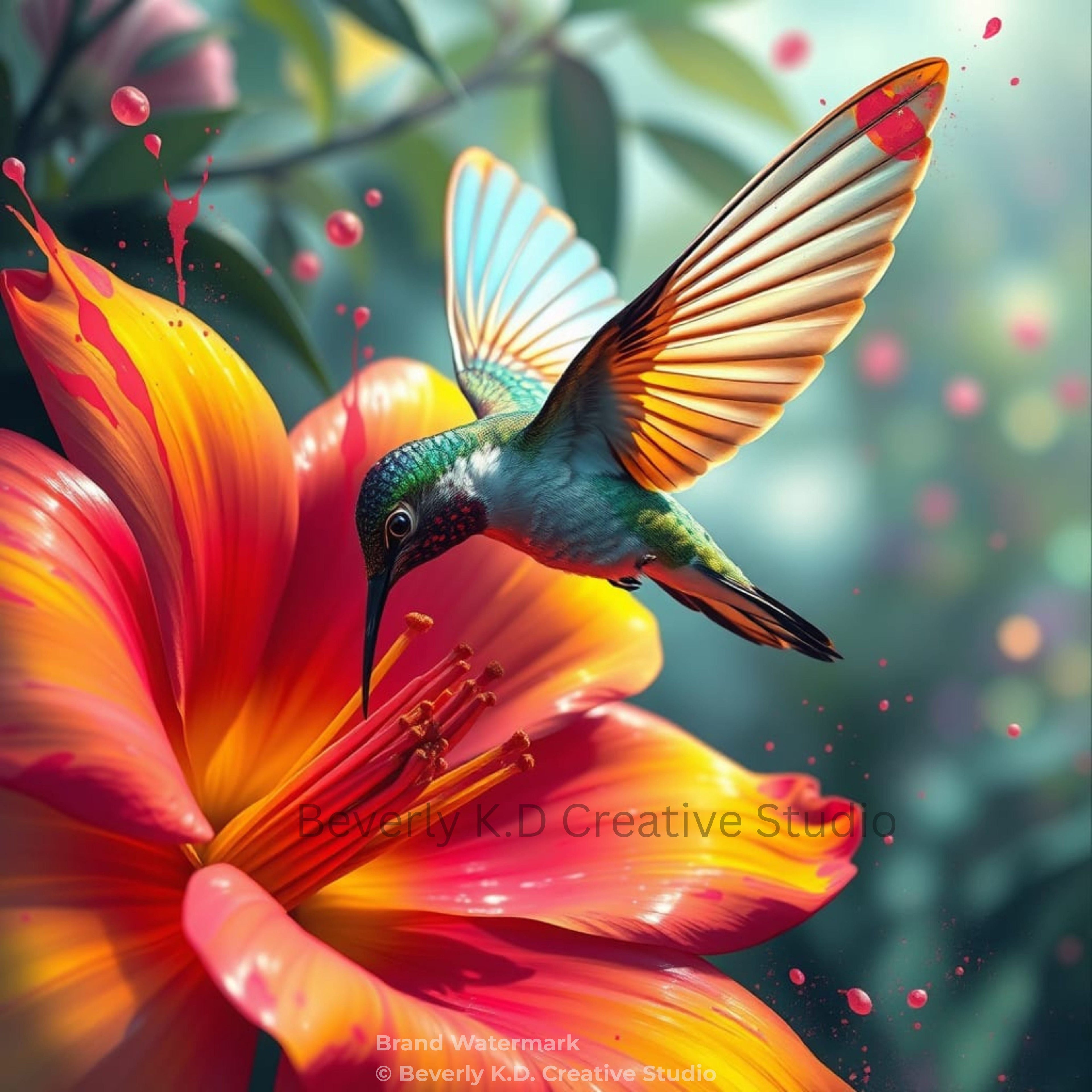 Hummingbird and Orange Flower